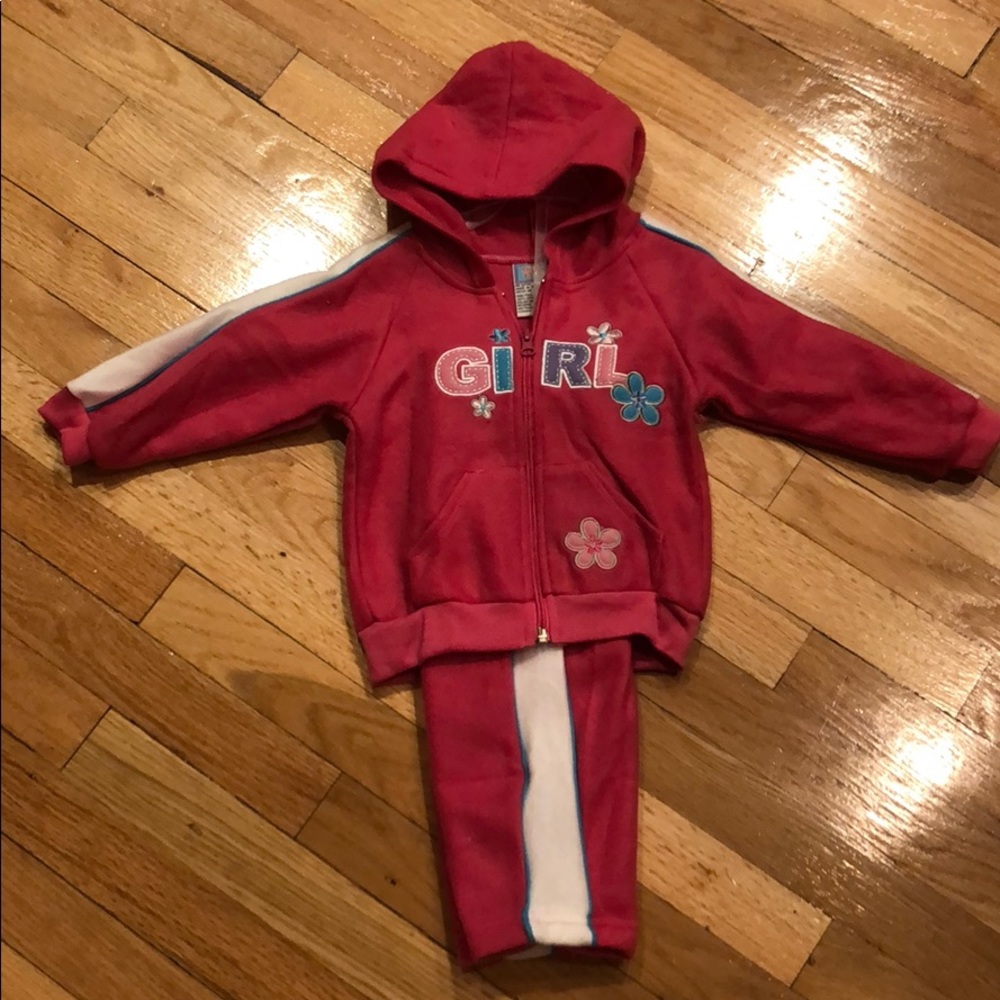 Angel face pink girl jogger set 24 mos
